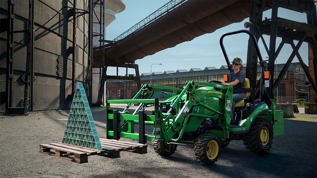 John deere lawn tractor bucket online attachment